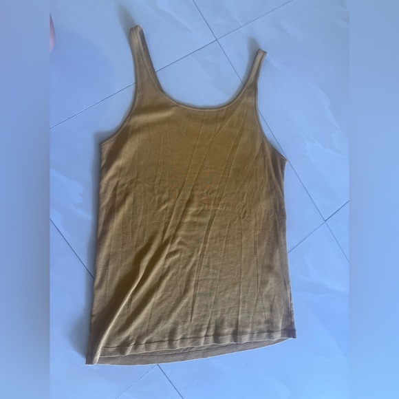 EILEEN FISHER Tank Top Stretch Organic Cotton Jersey Scoop Neck Orange USA L - Picture 3 of 14